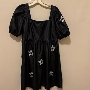 Chic Black Star Mini Dress